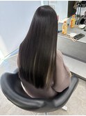 ダークグレージュ プルシールエクステ インナーカラー