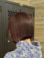 ヲタク(wotaku.) レッドカラーレッドヘアワインレッドカシスカラー暖色カラーボブ