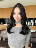 韓国ワンホンレイヤー髪質改善透明感ブリーチなしカラー暗髪