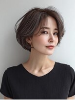 Heart's美人設計と白髪ぼかし専門店 青山表参道店 脱白髪染め/ショートヘア【ハーツ】&nbsp;白髪ぼかし脱白髪染め似合わせショートボブ40代50代60代