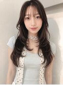 顔まわりカット/レイヤーカット/オリーブベージュ/レイヤー