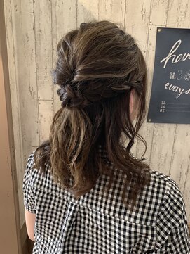 アンク クロス 関内店 あみこみハーフアップ 【mifuyu】