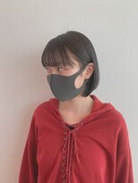 トップヘアーヒルズ 安城(TOP HAIR HILLS)&nbsp;肩上顎下ボブ/ぱっつん前髪/アッシュブラック