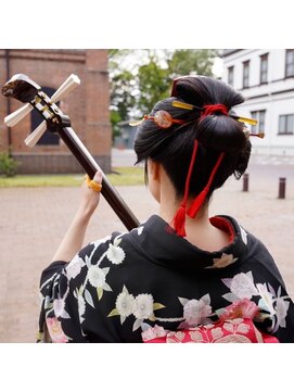 ヘアセットサロンエッジ(Edge) 金沢着物愛部さんの撮影。日本髪風ヘアセット