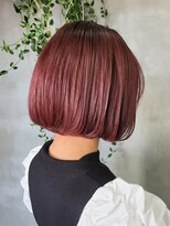 テトヘアー(teto hair) 暖色カラー　ボブ　グラデーション　レッドブラウン　ピンク
