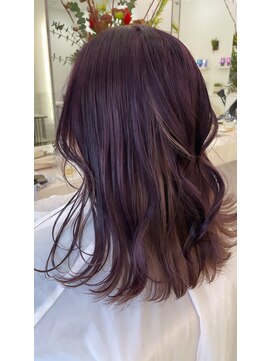 アオ 甲府本店(AO) AO hair  パープル×デザインカラー