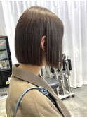 艶髪 ボブ 髪質改善  ベージュカラー 酸熱 透明感カラー