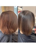 ピンとなりすぎないオーダーメイド縮毛矯正とショートボブ