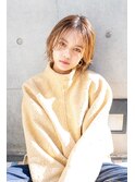 #デザインカラーウェットヘアオリーブベージュ