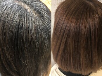 マリーラディアント(MARYRADIANT)の写真/50代以上の女性に大人気の白髪染め♪明るい色味が叶う白髪ぼかしで、トレンド×艶感のある綺麗な仕上がり◎