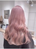 イメチェン/ホワイトブロンド/外ハネボブ/ワイドバング/渋谷