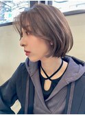 韓国風くびれボブ フェイスレイヤーボブ グレージュt320