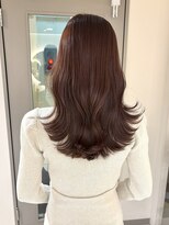 ネオリーブ チロル 横浜西口店(Neolive CiroL.)&nbsp;上品くびれヘアチェリーブラウン顔周りカット韓国ヘア【横浜】