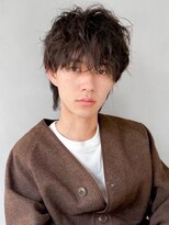 スパイキーショート ブルーブラック フェザーパーマサーフカール