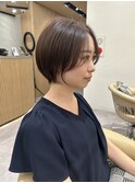 大人可愛い20代30代40代黒髪前下がりショートボブ丸みショート◎