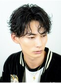 波巻きツイストスパイラルセンターパートサーフカール刈り上げ