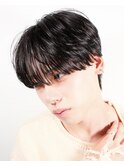 シースルーマッシュウルフニュアンスパーマ黒髪ナチュラルヘア