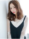 センターパート×おくれ毛バング☆大人セミディ