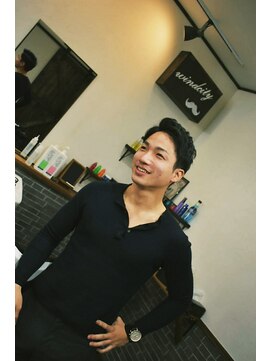 メンズ(MEN's) ツーブロックショートアップバング