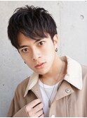 ツーブロックハーフアップバングベリーショート