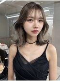ショートヘアグレージュカラーデザインカラーシルキーベージュ