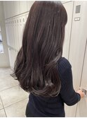 ロングヘア/ラベンダーグレージュ/暖色カラー/艶髪