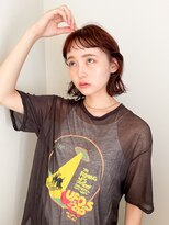 似合わせ小顔ボブ×暖色カラー デザインカラー