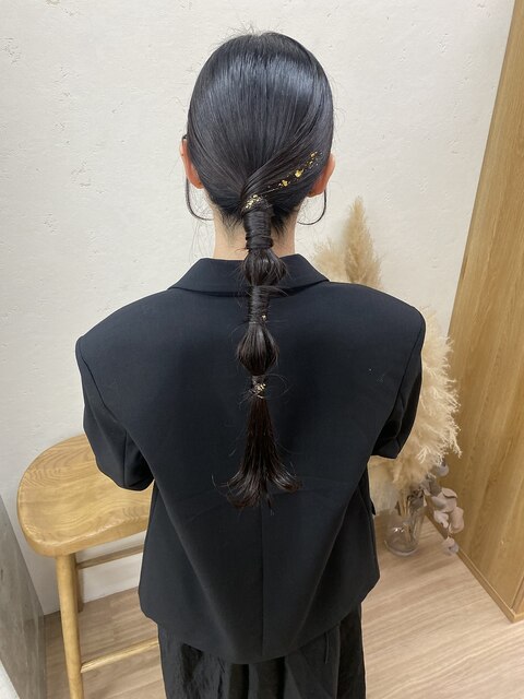 箔付きタイトヘアアレンジ/大宮東口タイトヘアアレンジ