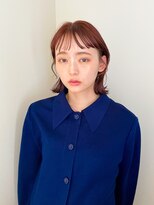 似合わせ小顔ボブ×暖色カラー デザインカラー