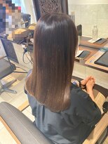 ヘアリゾート粋 ティガ 池袋店(tiga)&nbsp;艶カラー/ミルクティーアッシュベージュ/ストレート/セミロング