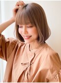 ナチュラルカールセミディオリーブベージュ愛されこなれヘア