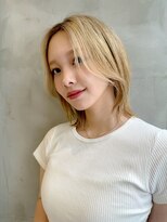 ロンド ストラーダ 心斎橋(Lond strada)&nbsp;韓国前髪顔周りロング×ピンクブラウン[心斎橋/髪質改善]