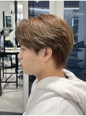 ハイライトメンズ波巻きスパイラルパーマサーフスタイルウルフ