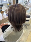 ハイライトカラー×白髪ぼかし