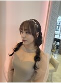 ツイン編み下ろし　カチューシャ