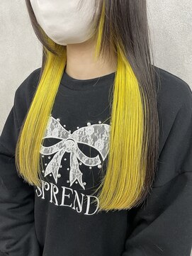 アン ブリーチ 大宮駅東口店(UN BLEACH) 【インナーカラー♪♪】ビビットイエロー♪♪