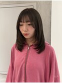【YOKE】オリーブグレージュレイヤーミディアム顔周りカット