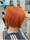 ブリーチカラー/オレンジボブ