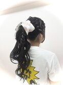 編み込みポニーテール