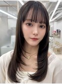 三鷹レイヤーカット韓国ダブルカラー顔周り前髪カットボブ