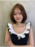 グレージュ×ハッシュカット［髪質改善/縮毛矯正/ボブ］