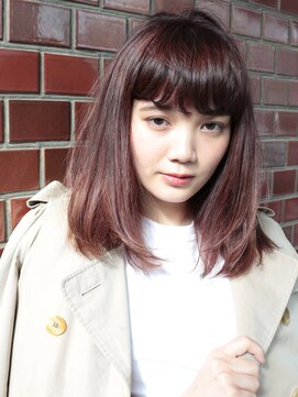 メロウ(MELLOW) プラムカラーのシンプルミディアムhair