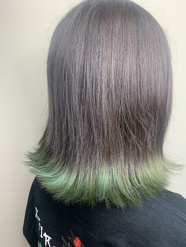 ヘアサロンM 新宿 デザインカラー/厚めバング/ローライト/スリークボブ