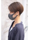 大人可愛い20代30代40代黒髪前下がりショートボブ丸みショート◎
