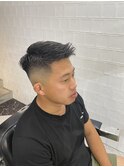 かき上げヘアショートレイアーくせ毛風パーマコンマヘア