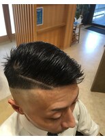 ヘアサロンアンドヘアメイクディー(hair salon hair make D)&nbsp;仙台D　ブラックスキンフェード×サイドパート×ラインアレンジ