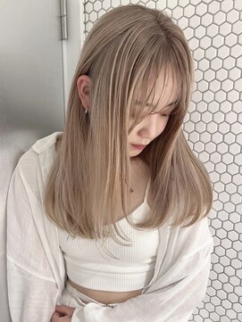 サイン 表参道(SIGN) ミルクティーベージュダブルカラーインナーカラーケアブリーチ