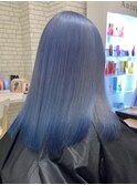 透明感抜群/ブルーカラー×裾カラー/10代20代