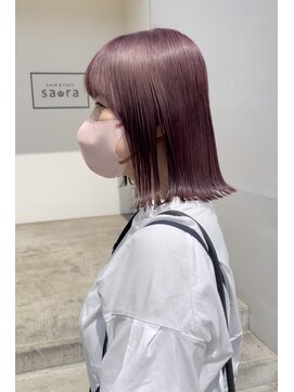 サーラ(sara) 大人ミディアムボブ×ピンク