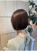 【ミニボブ】くすみ暖色ブラウン　ぷつんとボブ　10代20代30代